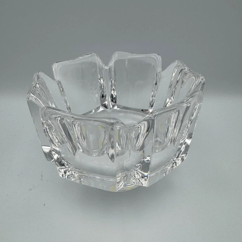 Set of 2 Crystal Glass Bowls Candy Dishes Trinket Dishes Serving‎ Bowls